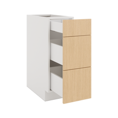 Modernform Cabinet Natural Oak 12" W X 34 1/2" H X 24" D  3 Drawer Base Cabinet