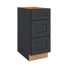 Modernform Cabinet Onyx Black Shaker 15" W X 34 1/2" H X 24" D  3 Drawer Base Cabinet