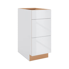 Modernform Cabinet Gloss White 15" W X 34 1/2" H X 24" D  3 Drawer Base Cabinet