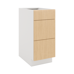 Modernform Cabinet Natural Oak 15" W X 34 1/2" H X 24" D  3 Drawer Base Cabinet
