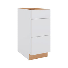 Modernform Cabinet Matte White 15" W X 34 1/2" H X 24" D  3 Drawer Base Cabinet
