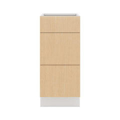 Modernform Cabinet Natural Oak 15" W X 34 1/2" H X 24" D  3 Drawer Base Cabinet
