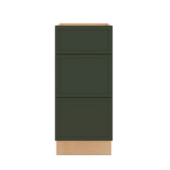 Modernform Cabinet Slim Sage Green 15" W X 34 1/2" H X 24" D  3 Drawer Base Cabinet