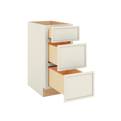Modernform Cabinet Slim Dove White 15" W X 34 1/2" H X 24" D  3 Drawer Base Cabinet