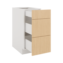Modernform Cabinet Natural Oak 15" W X 34 1/2" H X 24" D  3 Drawer Base Cabinet