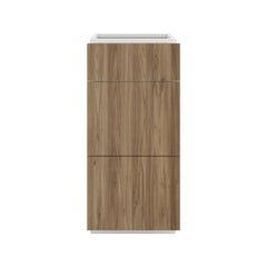 Modernform Cabinet Walnut 15" W X 34 1/2" H X 24" D  3 Drawer Base Cabinet