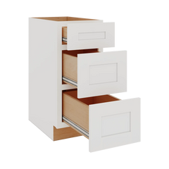 Modernform Cabinet White Shaker 15" W X 34 1/2" H X 24" D  3 Drawer Base Cabinet