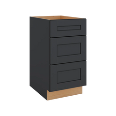 Modernform Cabinet Onyx Black Shaker 18" W X 34 1/2" H X 24" D  3 Drawer Base Cabinet