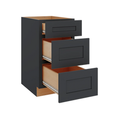 Modernform Cabinet Onyx Black Shaker 18" W X 34 1/2" H X 24" D  3 Drawer Base Cabinet