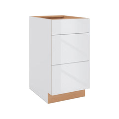 Modernform Cabinet Gloss White 18" W X 34 1/2" H X 24" D  3 Drawer Base Cabinet
