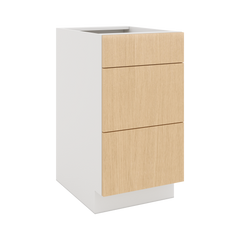 Modernform Cabinet Natural Oak 18" W X 34 1/2" H X 24" D  3 Drawer Base Cabinet