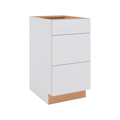 Modernform Cabinet Matte White 18" W X 34 1/2" H X 24" D  3 Drawer Base Cabinet