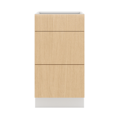 Modernform Cabinet Natural Oak 18" W X 34 1/2" H X 24" D  3 Drawer Base Cabinet