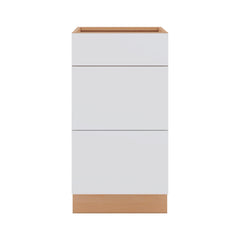 Modernform Cabinet Matte White 18" W X 34 1/2" H X 24" D  3 Drawer Base Cabinet