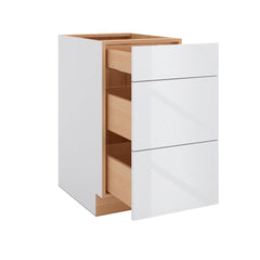 Modernform Cabinet Gloss White 18" W X 34 1/2" H X 24" D  3 Drawer Base Cabinet