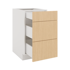 Modernform Cabinet Natural Oak 18" W X 34 1/2" H X 24" D  3 Drawer Base Cabinet