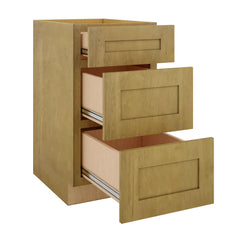 Modernform Cabinet Natural Shaker 18" W X 34 1/2" H X 24" D  3 Drawer Base Cabinet