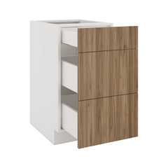Modernform Cabinet Walnut 18" W X 34 1/2" H X 24" D  3 Drawer Base Cabinet