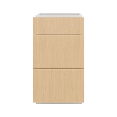 Modernform Cabinet Natural Oak 18" W X 34 1/2" H X 24" D  3 Drawer Base Cabinet