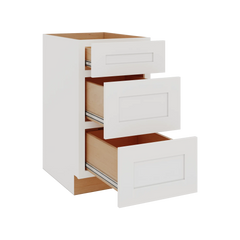 Modernform Cabinet White Shaker 18" W X 34 1/2" H X 24" D  3 Drawer Base Cabinet