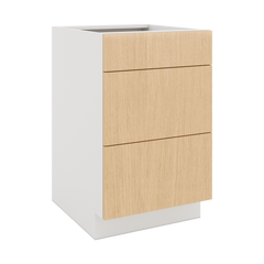 Modernform Cabinet Natural Oak 21" W X 34 1/2" H X 24" D  3 Drawer Base Cabinet