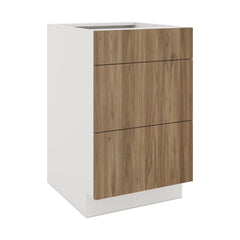 Modernform Cabinet Walnut 21" W X 34 1/2" H X 24" D  3 Drawer Base Cabinet