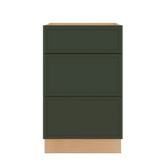 Modernform Cabinet Slim Sage Green 21" W X 34 1/2" H X 24" D  3 Drawer Base Cabinet