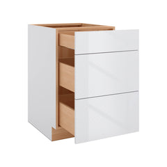 Modernform Cabinet Gloss White 21" W X 34 1/2" H X 24" D  3 Drawer Base Cabinet