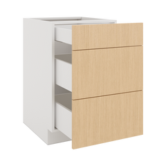 Modernform Cabinet Natural Oak 21" W X 34 1/2" H X 24" D  3 Drawer Base Cabinet