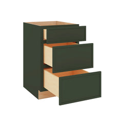 Modernform Cabinet Slim Sage Green 21" W X 34 1/2" H X 24" D  3 Drawer Base Cabinet