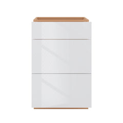 Modernform Cabinet Gloss White 21" W X 34 1/2" H X 24" D  3 Drawer Base Cabinet