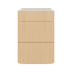 Modernform Cabinet Natural Oak 21" W X 34 1/2" H X 24" D  3 Drawer Base Cabinet