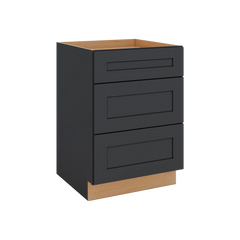 Modernform Cabinet Onyx Black Shaker 24" W X 34 1/2" H X 24" D  3 Drawer Base Cabinet