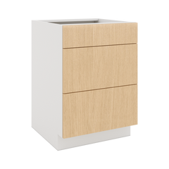 Modernform Cabinet Natural Oak 24" W X 34 1/2" H X 24" D  3 Drawer Base Cabinet
