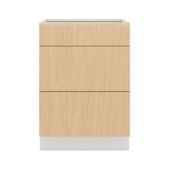 Modernform Cabinet Natural Oak 24" W X 34 1/2" H X 24" D  3 Drawer Base Cabinet