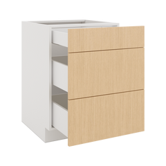 Modernform Cabinet Natural Oak 24" W X 34 1/2" H X 24" D  3 Drawer Base Cabinet