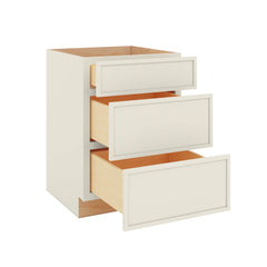Modernform Cabinet Slim Dove White 24" W X 34 1/2" H X 24" D  3 Drawer Base Cabinet