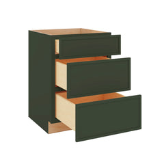 Modernform Cabinet Slim Sage Green 24" W X 34 1/2" H X 24" D  3 Drawer Base Cabinet