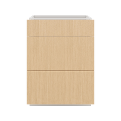 Modernform Cabinet Natural Oak 24" W X 34 1/2" H X 24" D  3 Drawer Base Cabinet