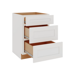 Modernform Cabinet White Shaker 24" W X 34 1/2" H X 24" D  3 Drawer Base Cabinet