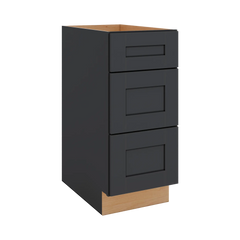 Modernform Cabinet Onyx Black Shaker 30" W X 34 1/2" H X 24" D  3 Drawer Base Cabinet