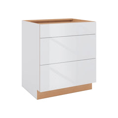 Modernform Cabinet Gloss White 30" W X 34 1/2" H X 24" D  3 Drawer Base Cabinet