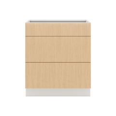 Modernform Cabinet Natural Oak 30" W X 34 1/2" H X 24" D  3 Drawer Base Cabinet