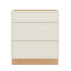 Modernform Cabinet Slim Dove White 30" W X 34 1/2" H X 24" D  3 Drawer Base Cabinet