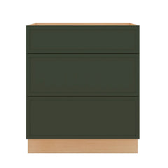 Modernform Cabinet Slim Sage Green 30" W X 34 1/2" H X 24" D  3 Drawer Base Cabinet