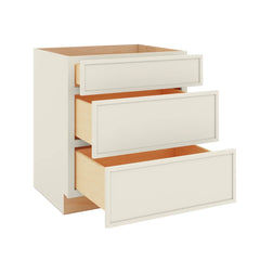 Modernform Cabinet Slim Dove White 30" W X 34 1/2" H X 24" D  3 Drawer Base Cabinet