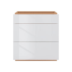 Modernform Cabinet Gloss White 30" W X 34 1/2" H X 24" D  3 Drawer Base Cabinet