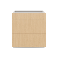 Modernform Cabinet Natural Oak 30" W X 34 1/2" H X 24" D  3 Drawer Base Cabinet