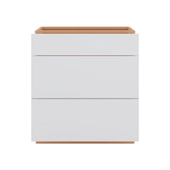 Modernform Cabinet Matte White 30" W X 34 1/2" H X 24" D  3 Drawer Base Cabinet