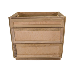 Kitchen Drawer Base Cabinet | Unfinished Poplar | Shaker Style | 30 in | 3 Drawer